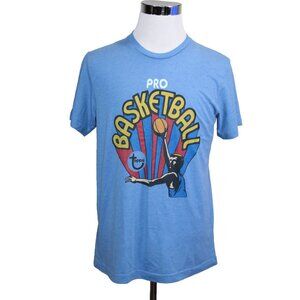 Homage Topps Pro Basketball Graphic Crew Neck T Shirt Mens Large Retro Blue Y2K